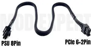 YEPLOOK PCIe 8Pin 6+2Pin Sleeved Net 60CM, GPU Power Cable for Corsair RM750e RM850e RM1000e RM-e Series Type 4 Modular Power Supply YEPLOOK PCIe 8Pin 6+2Pin Sleeved Net 60CM, GPU Power Cable for Corsair RM750e RM850e RM1000e RM-e Series Type 4 Modular Power Supply