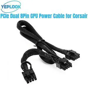 YEPLOOK PCIe Dual 8-Pin 6+2Pin Sleeved Net 60+20CM, GPU Power Cable for Corsair AX1600i, AX1500i, AX1200i, AX860i, AX760i Modular Power YEPLOOK PCIe Dual 8-Pin 6+2Pin Sleeved Net 60+20CM, GPU Power Cable for Corsair AX1600i, AX1500i, AX1200i, AX860i, AX760i Modular Power