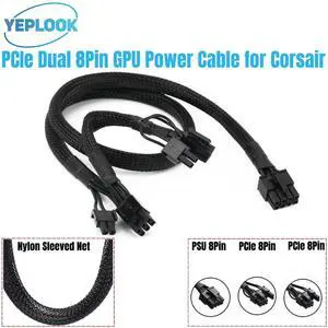 YEPLOOK Dual PCIe 8Pin 6+2 GPU Power Cable for Corsair CX750, CX650, CX600, CX550, CX500, CX450, CX430 Modular Power, Sleeved Net 18AWG YEPLOOK Dual PCIe 8Pin 6+2 GPU Power Cable for Corsair CX750, CX650, CX600, CX550, CX500, CX450, CX430 Modular Power, Sleeved Net 18AWG
