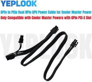 PCIe 6Pin to 8Pin+8Pin GPU Cable for CoolerMaster Silent Pro Gold 1200W 900W 800W 700W M2 1500W 1000W 850W M1000 M850 M700 M600 PCIe 6Pin to 8Pin+8Pin GPU Cable for CoolerMaster Silent Pro Gold 1200W 900W 800W 700W M2 1500W 1000W 850W M1000 M850 M700 M600