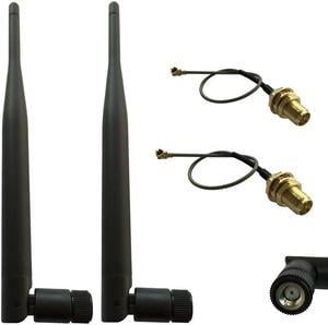 2-Pack 2.4GHz 6dBi Indoor Bluetooth WiFi RP-SMA Female Omni Antenna Aerial