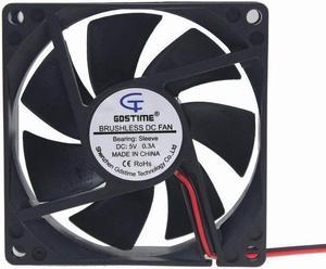 Slient 5V 0.3A 2pin 8cm 80mm 80x80x25mm Brushless fan Cooling Cooler Fan