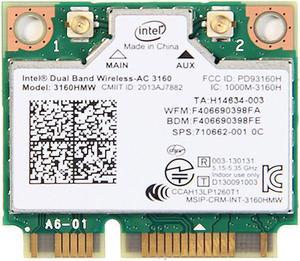 Dual Band 433Mbps Intel AC 3160HMW 2.4G/5GHz + Bluetooth4.0 Mini PCI E WiFi Card