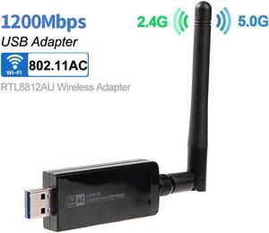 1200Mbps Dual Band 2.4GHz/5.0Ghz 802.11AC Wireless Wifi USB 3.0 Adapter Antenna