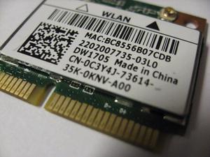 New Dell DW1705 Inspiron 15 3521 3537 3541 WiFi+Bluetooth Mini PCI-E Card C3Y4J