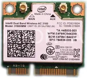 3160HMW Wifi Bluetooth 4.0 Wireless-AC3160 802.11ac Mini PCI-E Wlan Card 433Mbps