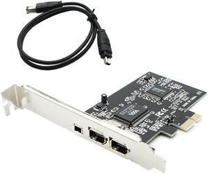PCIe with 6Pins PCI-E FIREWIRE 400 IEEE 1394 CARD VIA CHIPSET WORK WIN7 MAC OS pci-e to 1394 a b WITH CABLE