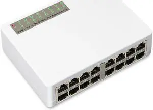 16 Ports Fast Ethernet LAN RJ45 Vlan 10/100Mbps Network Switch Switcher Hub Desktop PC 16 Ports Fast Ethernet LAN RJ45 Vlan 10/100Mbps Network Switch Switcher Hub Desktop PC