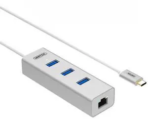 USB3.1 Type C type-c Hub 3 Ports with Fast Ethernet 10/100/1000Mbps Gibabit Network Card LAN + 3 ports USB 3.0 Hub RTL8153 WIN10