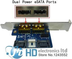 Dual Power over esata (eSATA + USB) to Dual SATA adapter,2 SATA to 2 power esata card