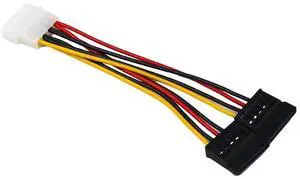 10pcs/lot  Serial ATA SATA 4 Pin IDE to dual of 15 Pin HDD Power Adapter Cable est