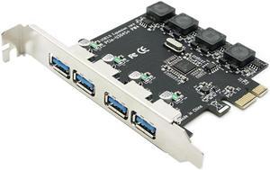 PCI Express 4 USB 3.0 Card PCI-e to External 4-Port USB3.0 Convertor NEC D720201 pcie No external Power Supply