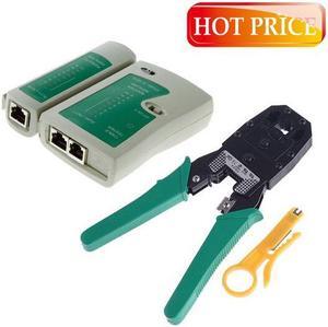 Portable RJ45 RJ11 RJ12 Wire Cable Crimper Crimp Cutting Stripper PC Network Hand Tool Pliers and Cable Tester