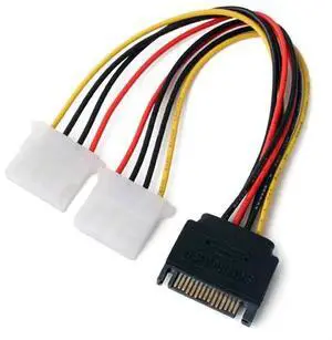 10pcs/lot  15 Pin SATA Male to 2 IDE Splitter Female Power Cable