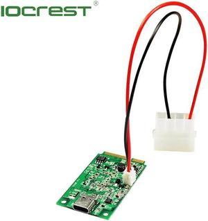 IOCREST ASM1142 chipset Mini PCI Express to 1 port USB3.1 Type-C Host expansion Controller Card with 2pin power connect