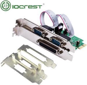 IOCREST Asix 99100 Combo 2-port DB-9 Serial (RS-232) and 1-port DB-25 Parallel Printer (LPT1) PCI-e Controller Card