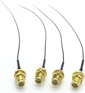 4Pcs U.FL IPEX MHF4 to RP-SMA 0.81mm RF Pigtail Cable Antenna for NGFF/M.2 25cm/9.8"