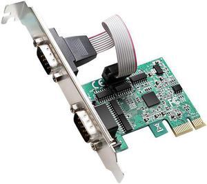 PCIe to 2 Serial Port Expansion card Adapter converter with ASIX/AX99100B DB9 RS232 PCI-E
