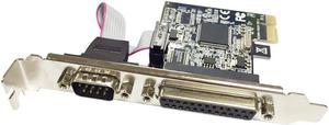 PCI express 1 Serial and 1 parallel port Expression Card RS232 Printer port PCIe PCI-e riser Card