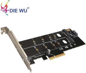 PCIe to M.2 NVMe SSD NGFF Riser Card PCI Express to M Key B Key SATA Port Expansion Converter Adapter Expansion Card TXB044