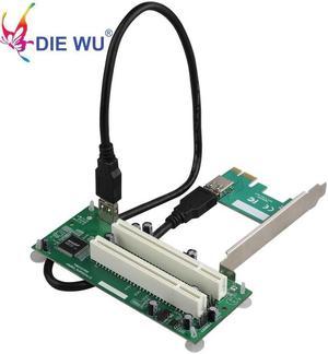 PCI-Express to PCI Adapter Card PCIe to Dual Pci Slot Expansion Card USB 3.0  Add on Cards Converter TXB024