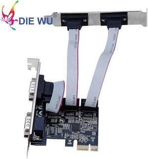 PCI-E 1X to 4 ports Serial add on card Multi RS232 DB9 COM Serial Expansion I/O riser card TXB077