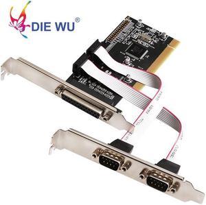 PCI Expansion Card Adapter Converter to Dual RS232 RS-232 Serial Ports COM & DB25 Printer Parallel Port LPT TXB087