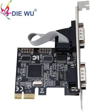 PCI Express I/O card Dual Serial DB9 RS232 COM 2 Ports Controller Adapter riser Card Expansion card TXB068