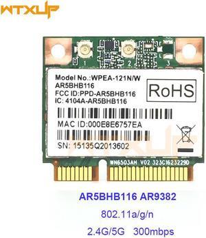 AR5BHB116 Athores AR9382 300Mbps 2.4&5G WiFi Wireless Network Card Mini PCI-E For Win 7/8/8.1/10/Linux