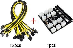 Power Supply Breakout Board And 12pcs 18AWG Cable For HP 1200 /750W Watt Power Module Mining Ethereum