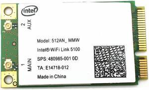 For wireless WiFi Link Intel 5100 512AN_MMW Mini PCI-E  card 300Mbps 802.11a/g/n 512AN_MMW 480985-001 DV4 DV5 6930p 8530p