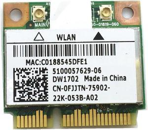 Atheros AR9285 AR5B195 DW1702 Half Mini PCIe WLAN BlueTooth Card for 14R 15R N4010 N5010