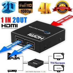 Full HD 1x2 Port HDMI Splitter Amplifier Repeater 3D 1080p Female Switch Box Hub