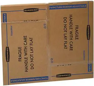 Bankers Box SmoothMove TV/Picture/Mirror Moving Box, Adjustable, 40 x 60 x 4 Inches, 3 Pack (7711401)