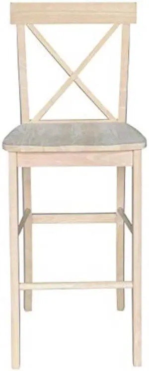 International concepts X- Back Stool, 29-Inch SH, Unfinished