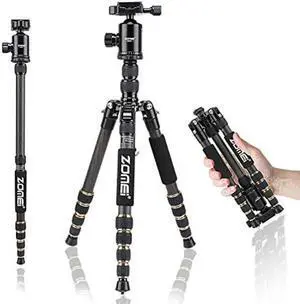 ZOMEI Z699C Carbon Fiber Portable Tripod with Ball Head Compact Travel for CanonSony Nikon Samsung Panasonic Olympus Kodak Fuji Cameras and Video Camera