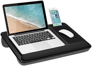 LapGear Home Office Pro Lap Desk with Wrist Rest Mouse Pad and Phone Holder - Black Carbon - Fits Up To 15.6 Inch Laptops - style No. 91598