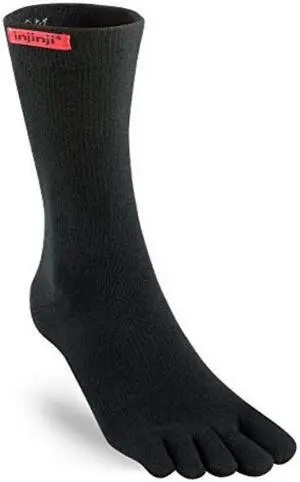 Injinji 2.0 Mens Sport Crew Toesocks Black Large