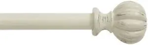 Kenney Rachel Standard Decorative Window Curtain Rod 48 to 86-Inch Antique White