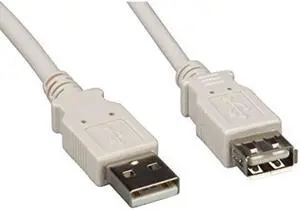 Cable Leader USB2.0 A Male to A Female Extension Cable Ash White (3 Feet)