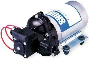 Shurflo 2088-343-135 Automatic-Demand Diaphragm Pump 12VDC 45 PSI Demand Switch 3.0 GPM With Viton Valves Santoprene Diaphragm Self-Priming 10 AMPS (Max) 1/2-14 NPSM Port