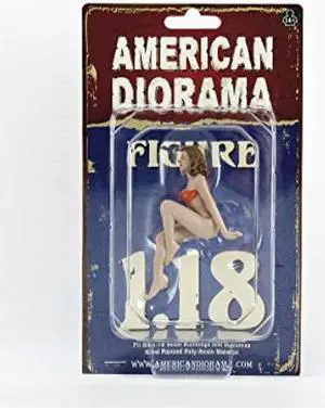 American Diorama November Bikini Calendar Girl Figurine for 1/18 Scale Models
