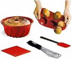 handy trends 5 piece silicone bake ware set  nonstick 5 piece baking cookware set