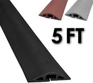 electriduct d2 rubber duct cord cover  5 feet black floor cable protector