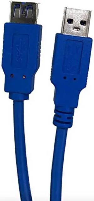 Micro Connectors 3 Feet Superspeed USB 3.0 Extension Cable Type A-Male To Female (E07-303AMF-BL)