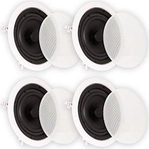 Theater Solutions TSLCR5 Flush Mount Speakers Dual Woofer In Wall 4 Pack