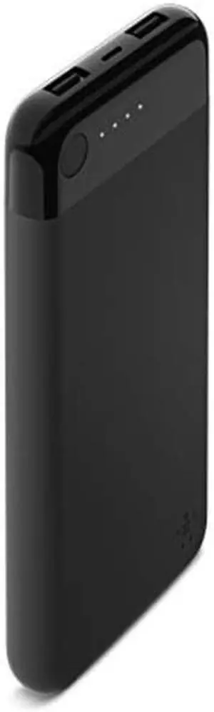 belkin boost charge power bank 10k with lightning connector mficertified 10000 mah portable charger for iphone/ipad/airpods, black
