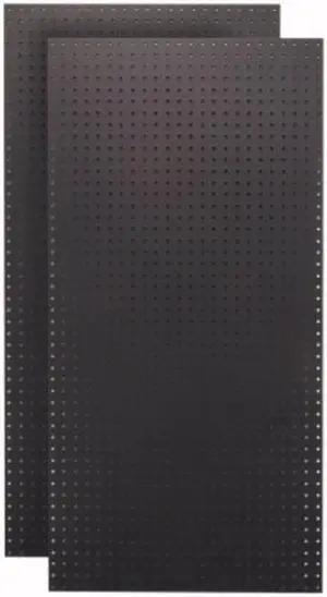 Tempered Wood Pegboard TPB-2BKF 24-Inch W x 48-Inch H x 1/4-Inch D Custom Painted Heavy Duty Round Hole Pegboards Jet Black