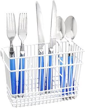 Kitchen Details Free Standing Utensil & Cutlery Holder Basket Good for Countertops Cabinets Outdoor Table Top White