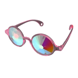 Clear Pink Frame Far Out Kaleidoscope Wheel of Wonder Lense Glasses Clear Pink Frame Far Out Kaleidoscope Wheel of Wonder Lense Glasses